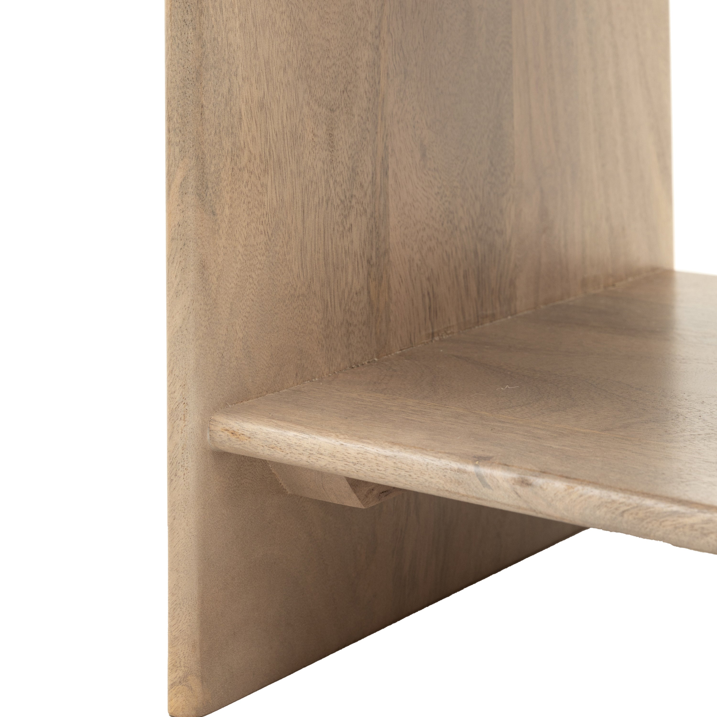 Antrury Natural Mango Wood Curved Bedside Table